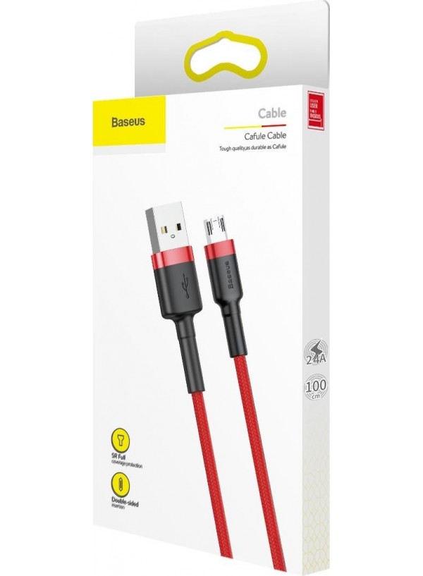 Кабель Baseus Cafule USB Micro 1м Black-Red