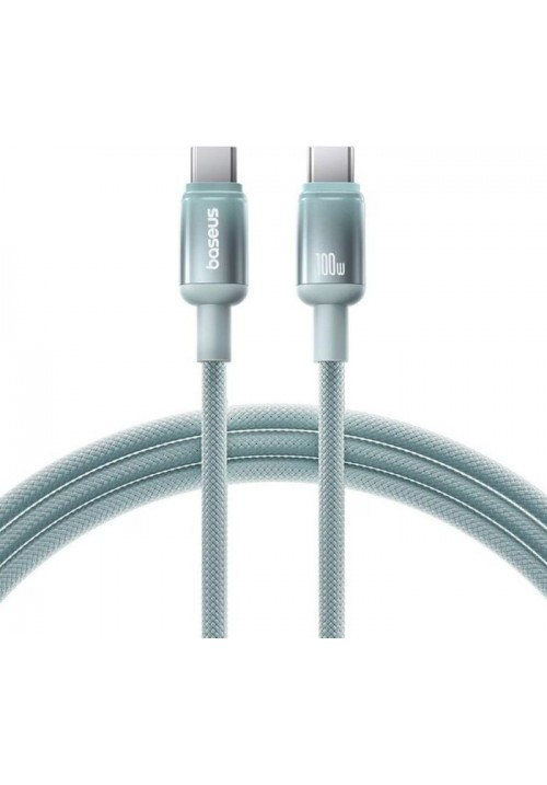 Кабель Baseus Type-C/Type-C 100W 1m (E0420700) блакитно-зелений