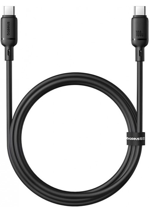 Кабель Baseus Silky Series Fast Charging Type-C/Type-C 100W 1m (P10377704113-00) чорний