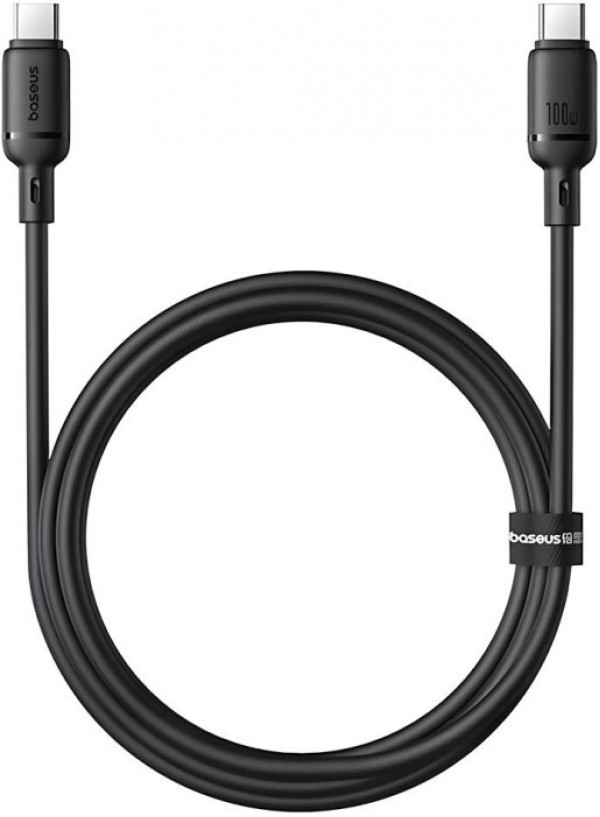 Кабель Baseus Silky Series Fast Charging Type-C/Type-C 100W 1m (P10377704113-00) чорний