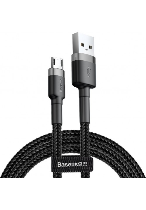 Кабель Baseus USB to Micro 2.4A 1m (CAMKLF-BG1) Gray/Black