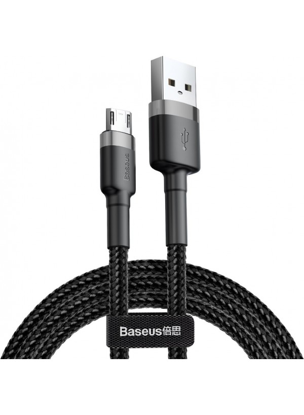 Кабель Baseus USB to Micro 2.4A 1m (CAMKLF-BG1) Gray/Black