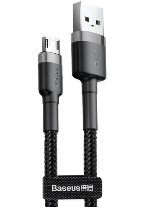 Кабель Baseus Cafule USB Micro 1.5A 2M чорно-сірий