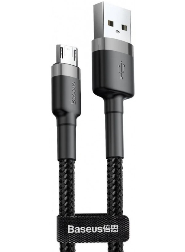 Кабель Baseus Cafule USB Micro 1.5A 2M чорно-сірий