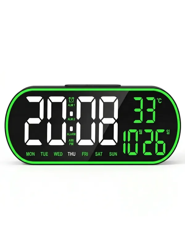 Електронний годинник з пультом GH8021 / WHITE & GREEN