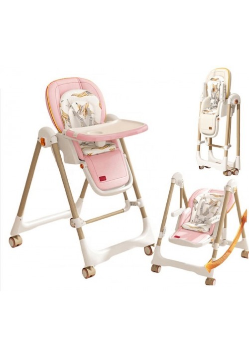 Стульчик-шезлонг для кормления 2в1 Kidilo Baby Chair Z901 pink (11-3)