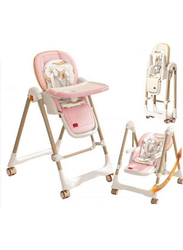 Стільчик-шезлонг для годування 2в1 Kidilo Baby Chair Z901 pink (11-3)