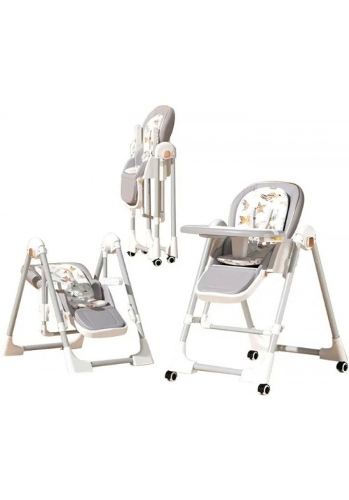 Стульчик-шезлонг для кормления 2в1 BabyChair Z901 Grey (серый)