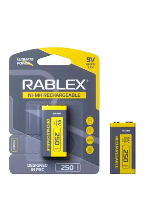Акумулятор RABLEX 9V/Крона 250mAh 1шт/блістер (Ціна вказана за 1шт)