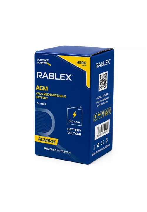 Акумулятор RABLEX 6V 4.5Ah RB645-AGM (1300g)