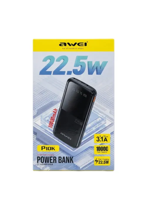 Аккумулятор PowerBank 10000 mAh AWEI P10K