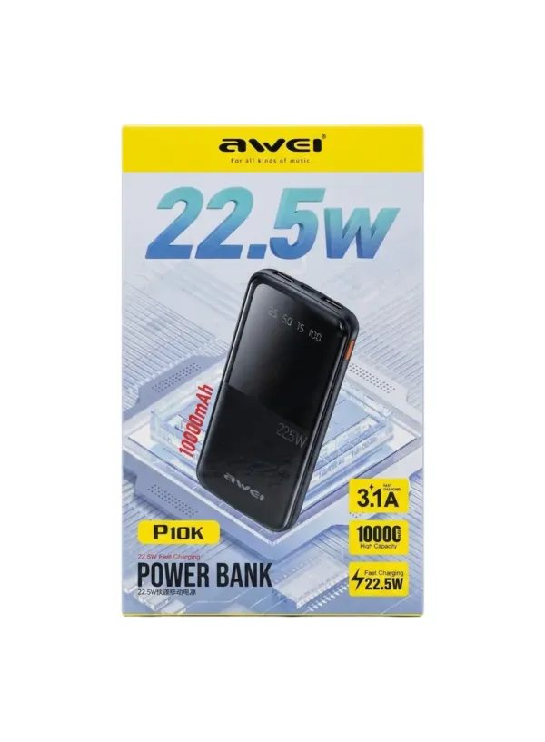 Акумулятор PowerBank 10000 mAh AWEI P10K