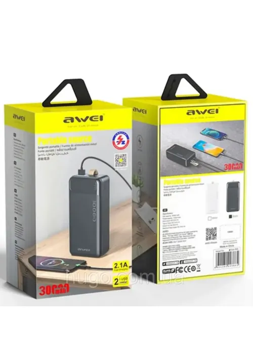 Повербанк 30000mAh AWEI P7K