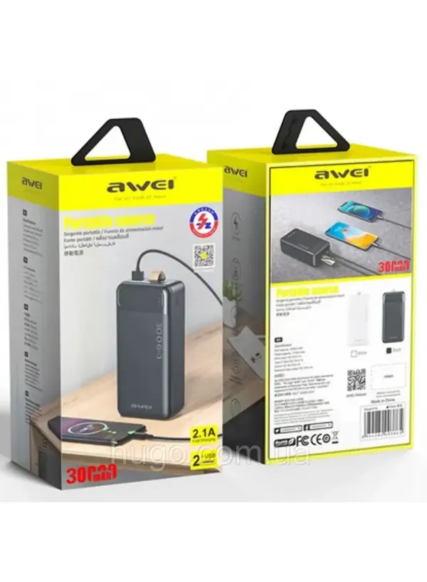 Повербанк 30000 mAh AWEI P7K
