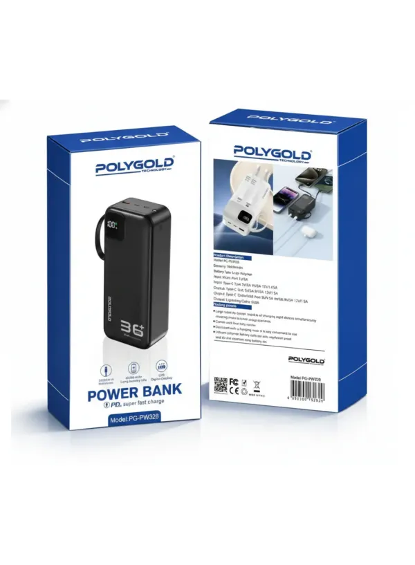 Повербанк POLYGOLD 36000 mAh GP-PW328 (PD 22.5W)