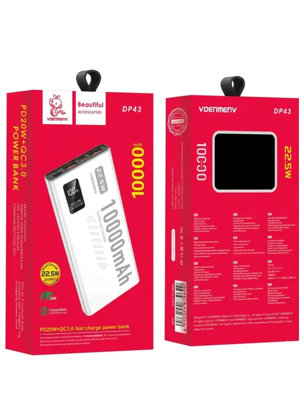Повербанк 10000mAh VDENMENV DP43 (22.5W)