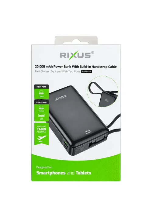 Повербанк 20000 mAh Rixus RXPB02B (22.5W)