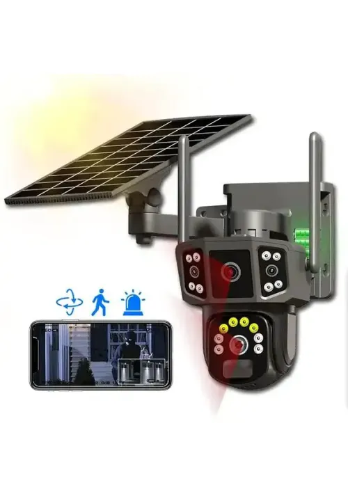 Wifi камера видеонаблюдения на 2 камеры с Sim-картой TG-08 (уличная + солнечная панель)