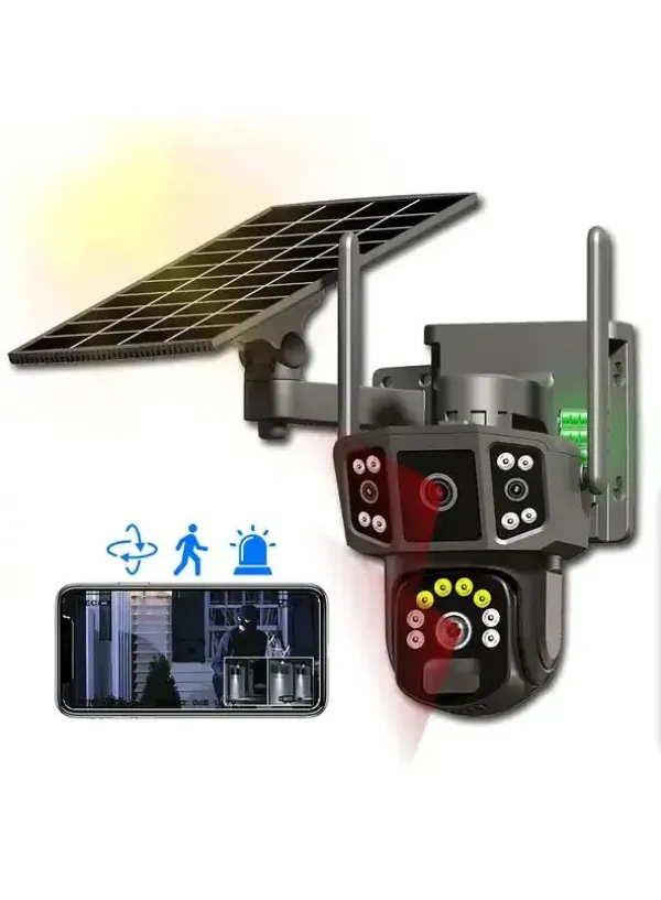 Wifi камера відеоспостереження на 2 камери із Sim-картою TG-08 (вулична + сонячна панель)