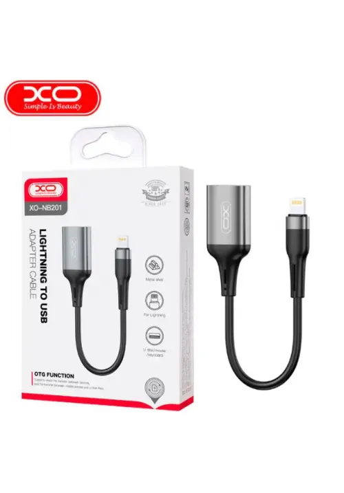 Переходник OTG Lightning to USB XO NB201