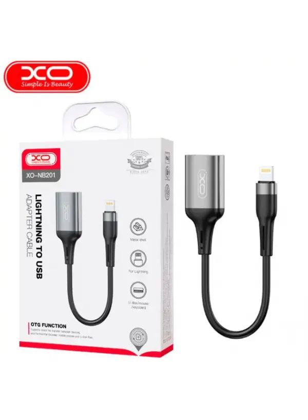 Перехідник OTG Lightning to USB XO NB201