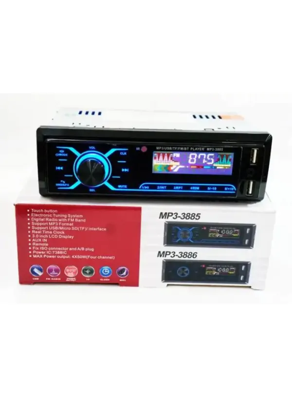 Автомагнітола сенсорна (bluetooth) MP3-3885 ISO