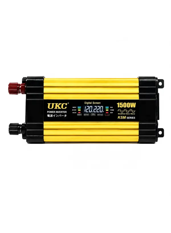Перетворювач інвертор 12V/220V KSM 1500W (LCD+2 USB)