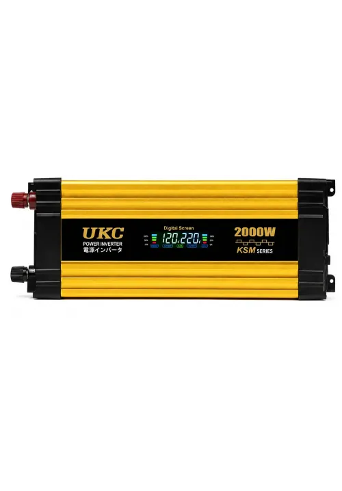 Преобразователь инвертор 12V/220V KSM 2000W (LCD+2 USB)