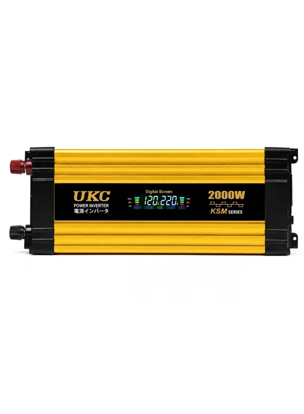Перетворювач інвертор 12V/220V KSM 2000W (LCD+2 USB)