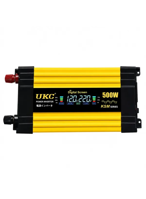 Перетворювач інвертор 12V/220V KSM 500W (LCD+2 USB)