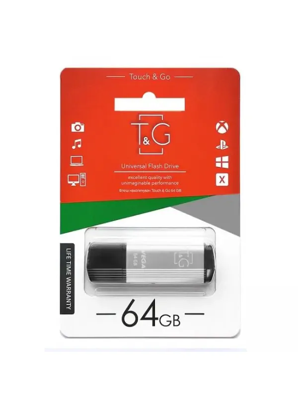 Флешка USB 64GB T&G Vega срібло