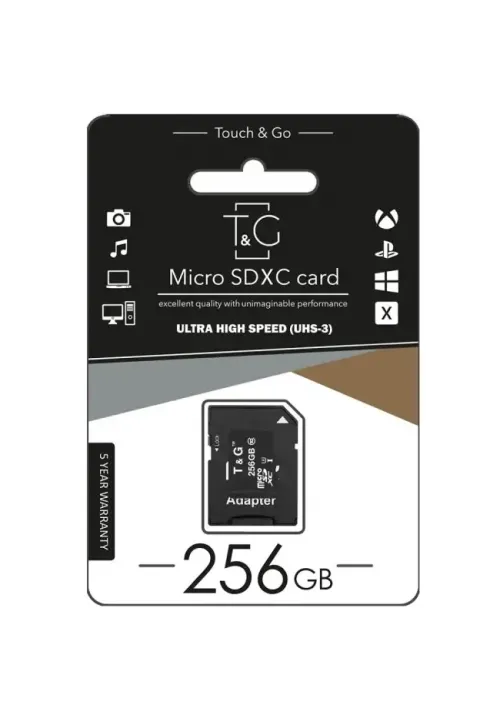 Карта пам'яті microSDXC (UHS-3) 256GB class 10 T&G (з адаптером)