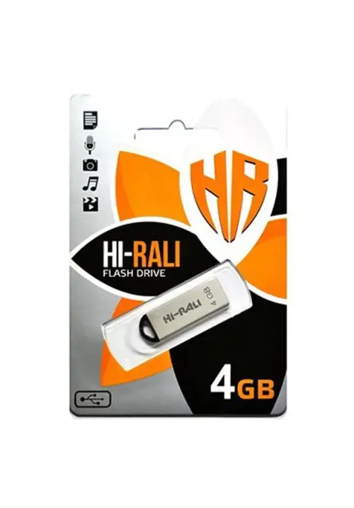 Флешка USB 4GB Hi-Rali Fit метал срібло