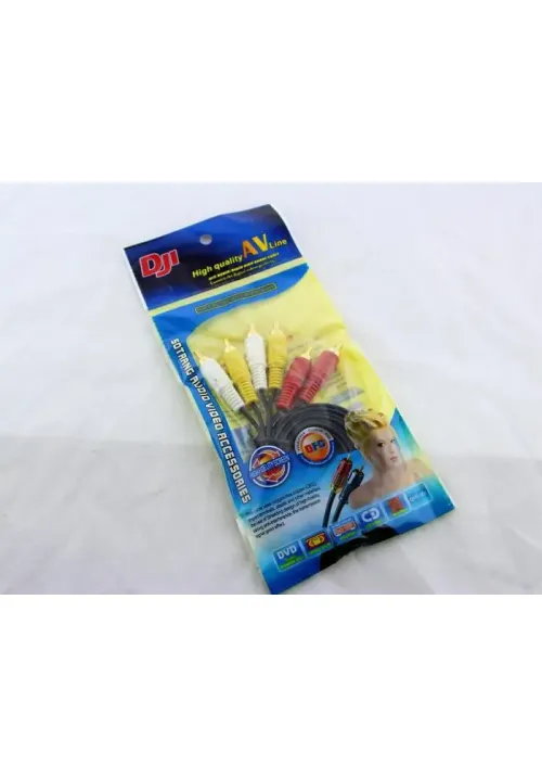 Кабель переходник 3RCA to 3RCA (1.2 м) в упаковке