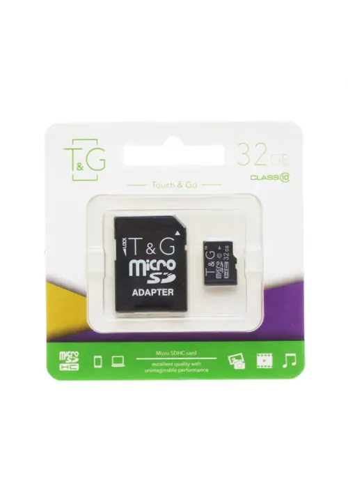 Карта пам'яті microSDHC (UHS-1) 32GB class 10 T&G (з адаптером)
