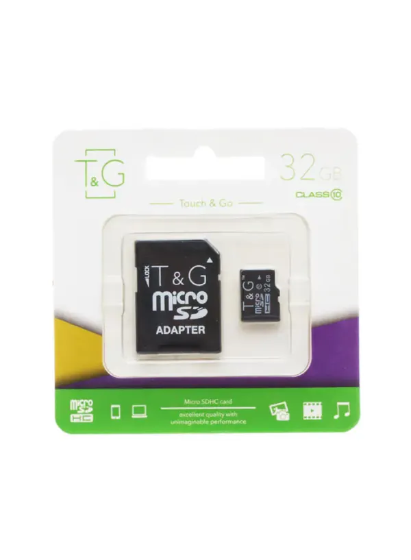 Карта пам'яті microSDHC (UHS-1) 32GB class 10 T&G (з адаптером)