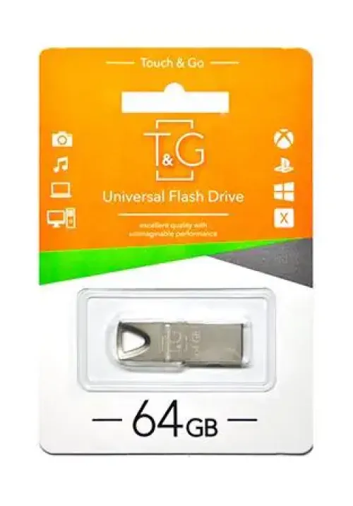 Флешка USB 64GB T&G метал 117 серый
