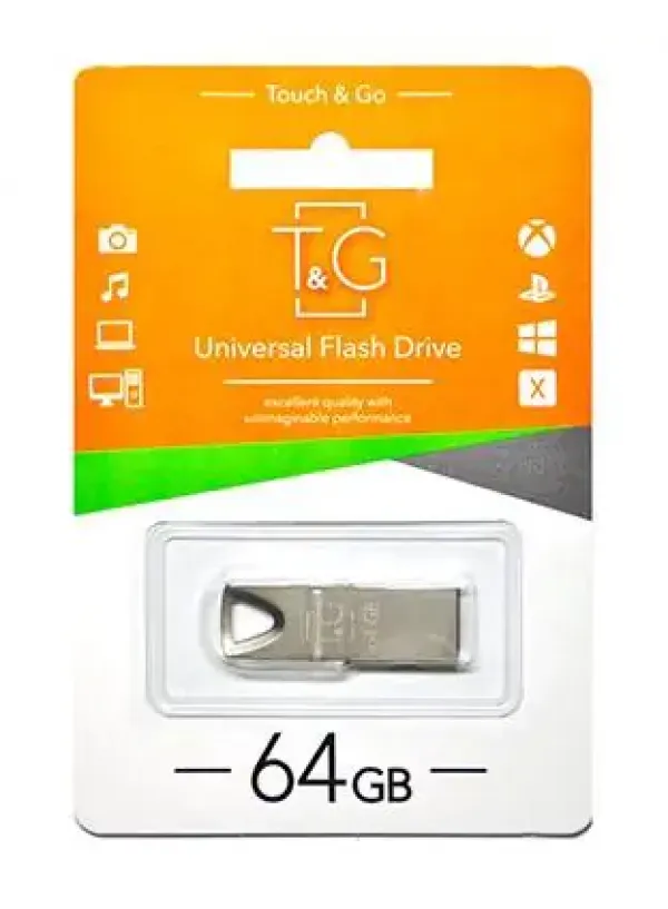 Флешка USB 64GB T&G метал 117 сірий