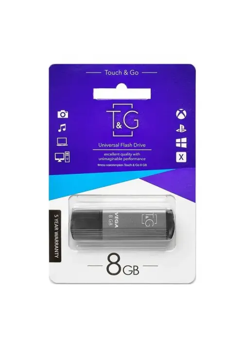 Флешка USB 8GB T&G 121 Vega сірий