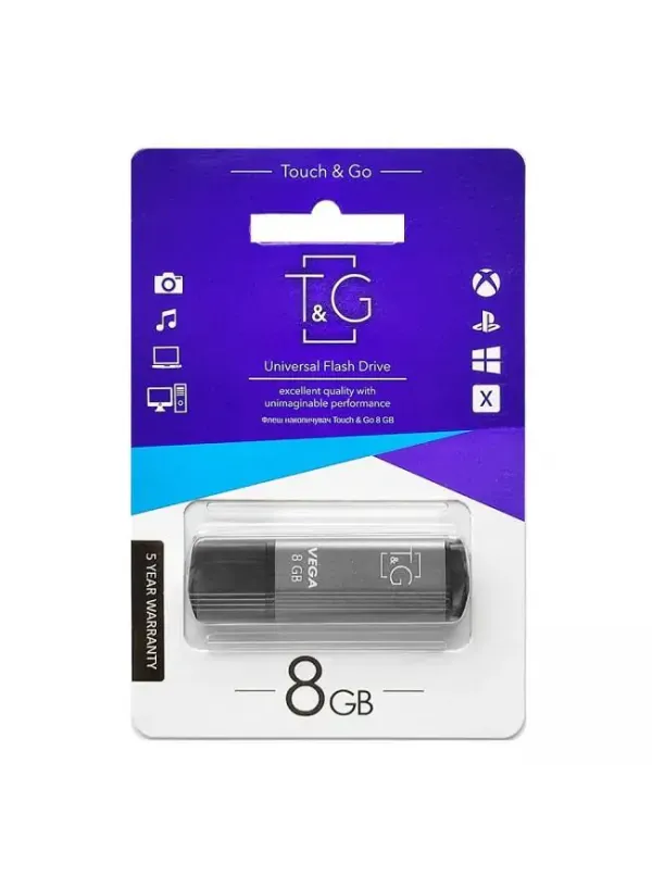 Флешка USB 8GB T&G 121 Vega сірий