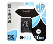 Карта пам'яті microSDHC (UHS-1) HI-RALI 16GB class 10 (з адаптером)