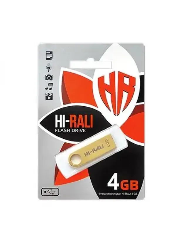 Флешка USB 4GB Hi-Rali Shuttle золото