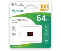 Карта пам'яті Apacer microSDXC UHS-I 64GB R100 V10 A1 (AP64GMCSX10UB-RA)