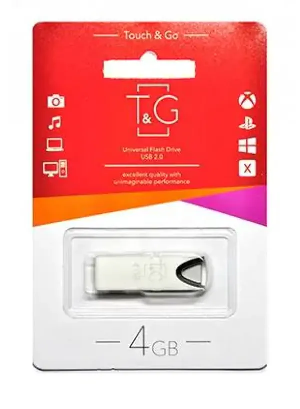 Флешка USB 4GB T&G метал 117 сірий