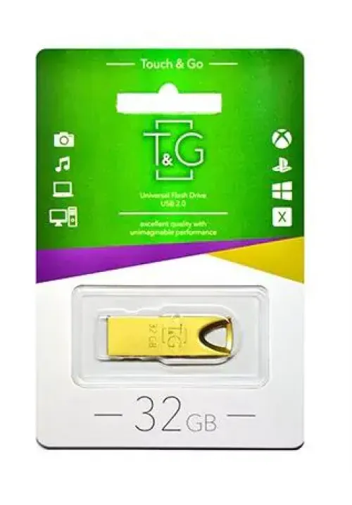 Флешка USB 32GB T&G метал 117 золотий