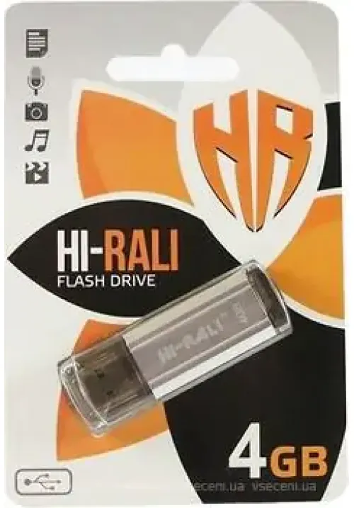 Флешка USB 4GB Hi-Rali Stark серебро