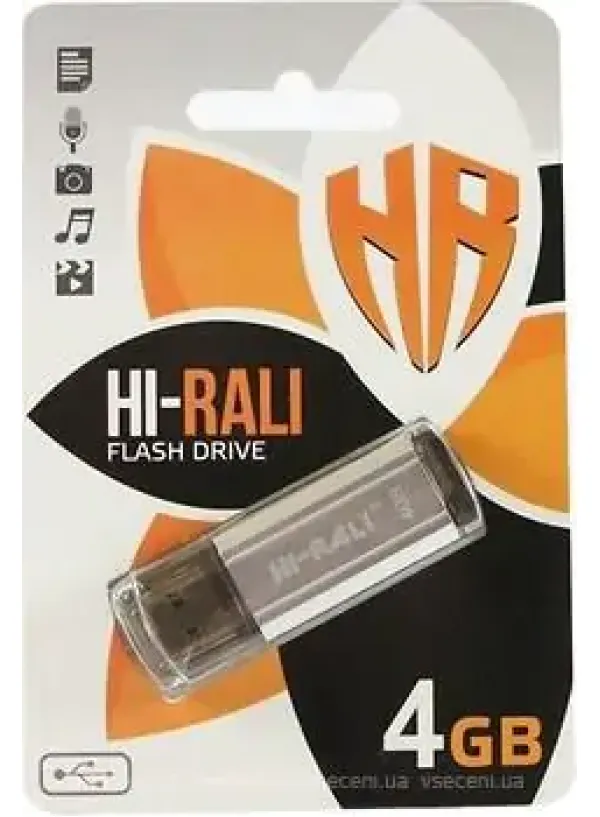Флешка USB 4GB Hi-Rali Stark срібло