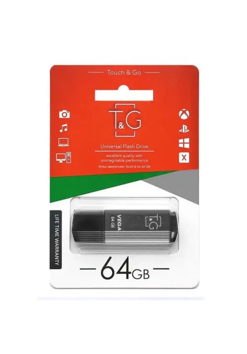 Флешка USB 64GB T&G Vega серый