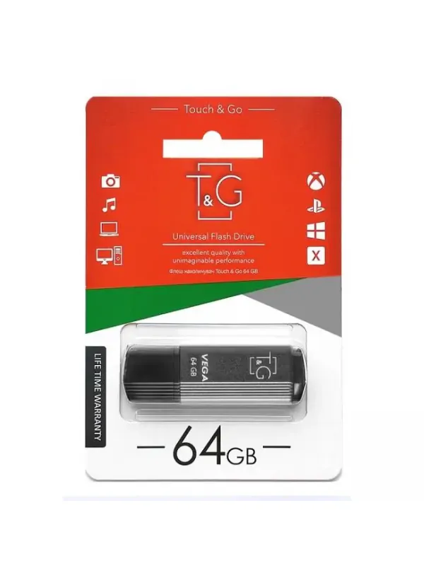 Флешка USB 64GB T&G Vega сірий