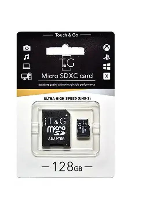 Карта пам'яті microSDHC (UHS-3) 128GB class 10 T&G (з адаптером)